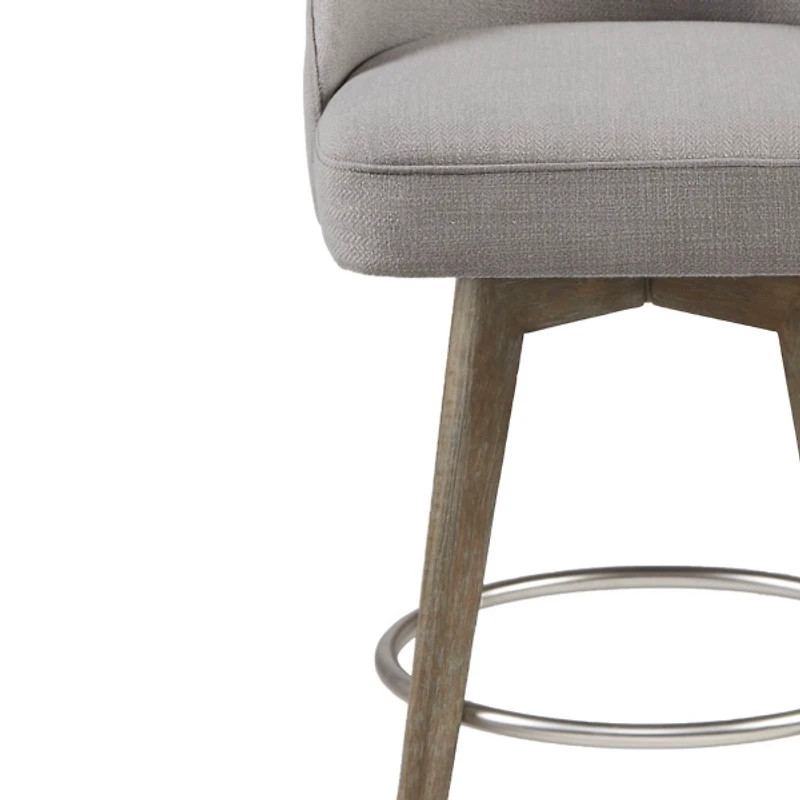 Gray Upholstered Pearce Swivel Counter Stool