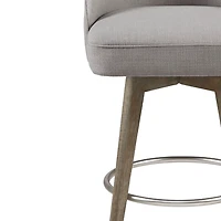 Gray Upholstered Pearce Swivel Counter Stool