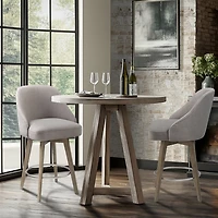 Gray Upholstered Pearce Swivel Counter Stool