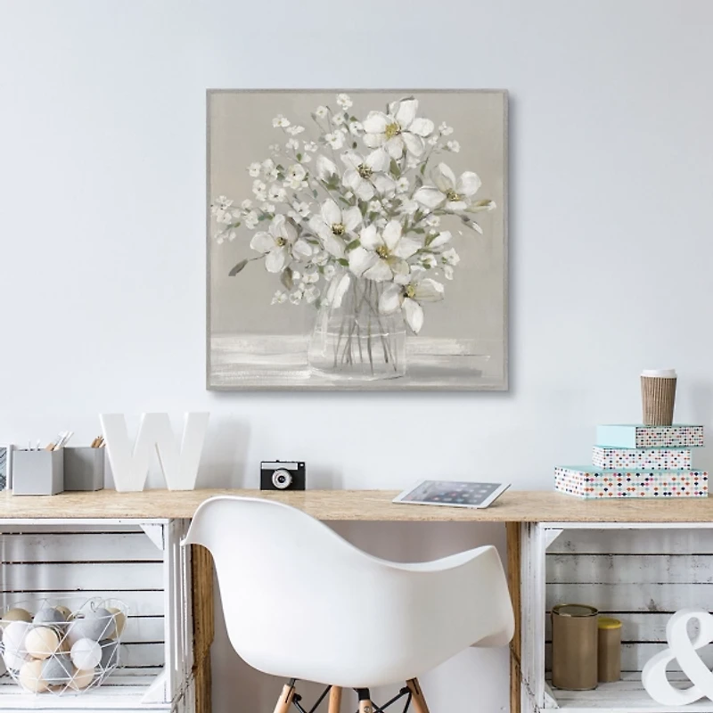 Blooming Magnolias Framed Canvas Art Print