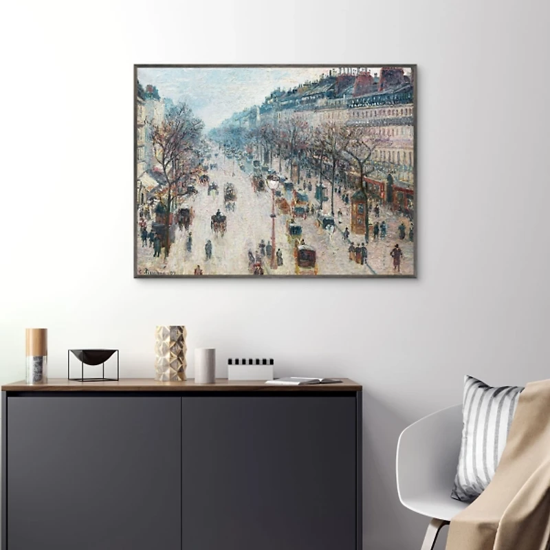 Boulevard Montmartre Framed Canvas Art Print