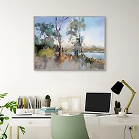 Around the Lake Framed Canvas Art Print
