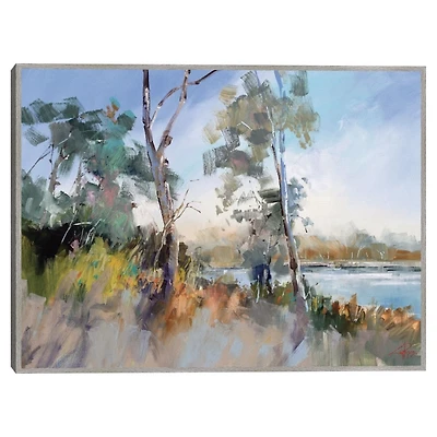 Around the Lake Framed Canvas Art Print