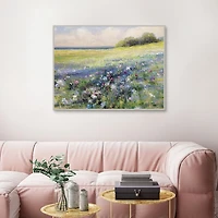 Floral by the Sea Framed Canvas Art Print