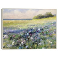 Floral by the Sea Framed Canvas Art Print