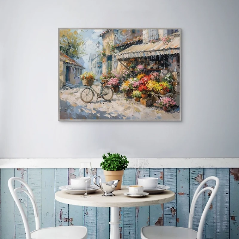 Flower Market Framed Canvas Art Print