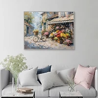 Flower Market Framed Canvas Art Print