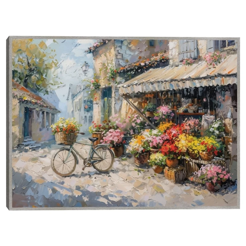 Flower Market Framed Canvas Art Print