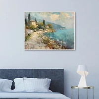 House on the Ocean Framed Canvas Art Print