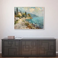 House on the Ocean Framed Canvas Art Print