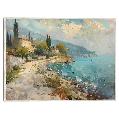 House on the Ocean Framed Canvas Art Print