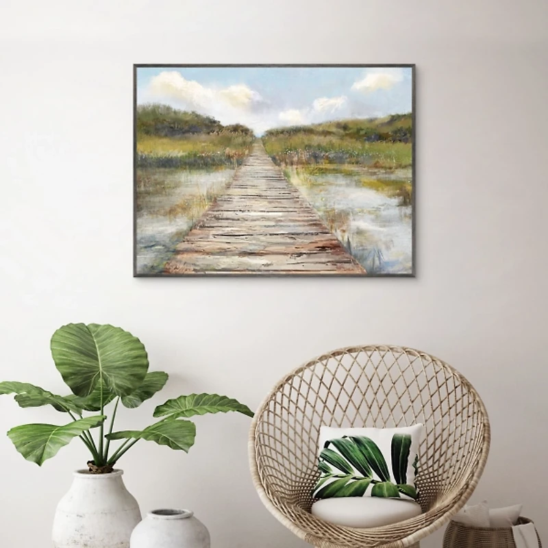 Marsh Walk Framed Canvas Art Print