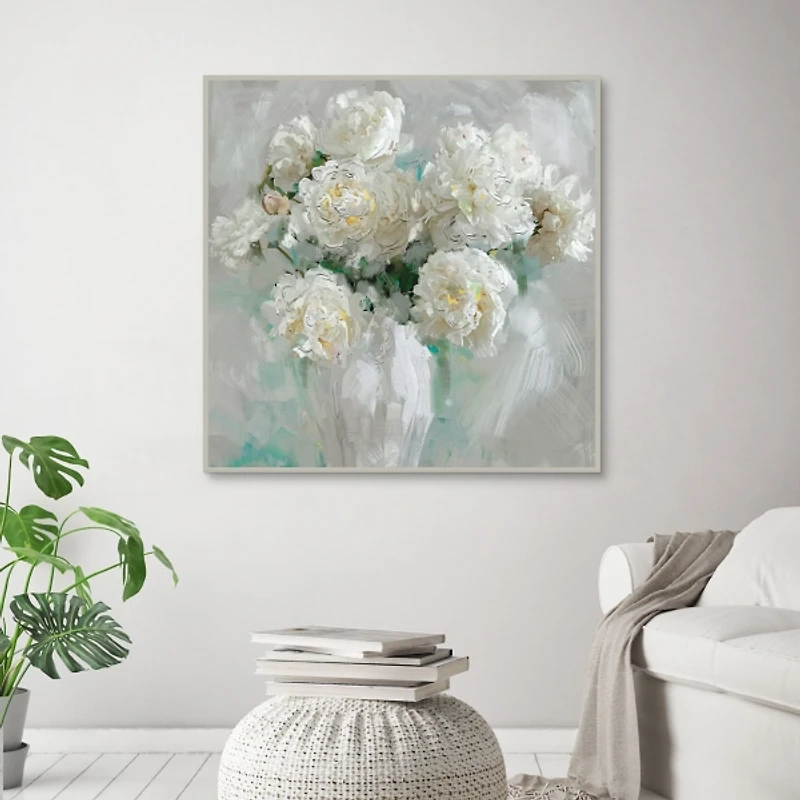 Be Still Floral Framed Canvas Art Print