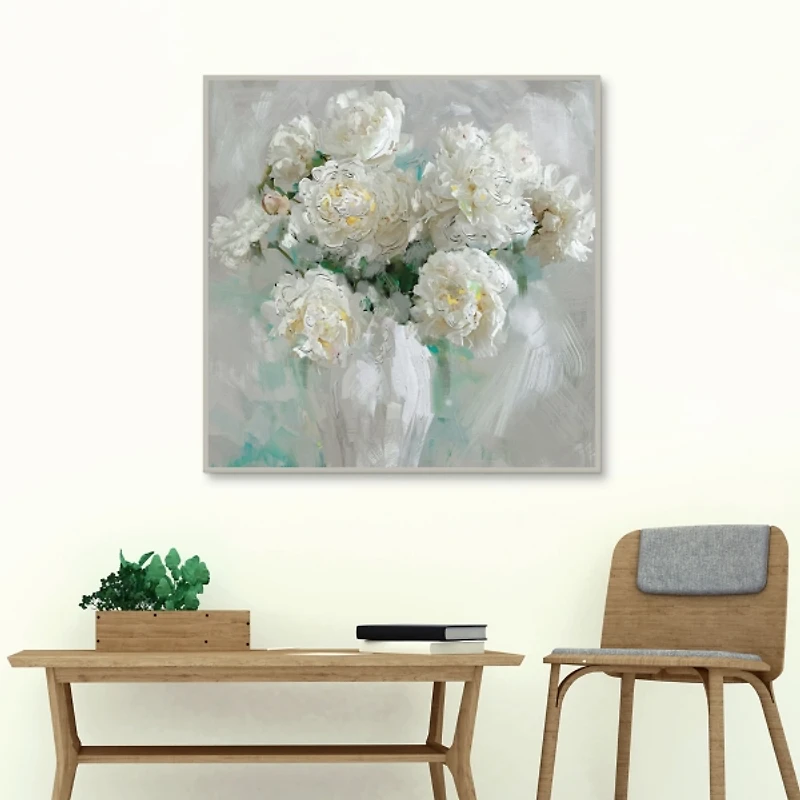 Be Still Floral Framed Canvas Art Print