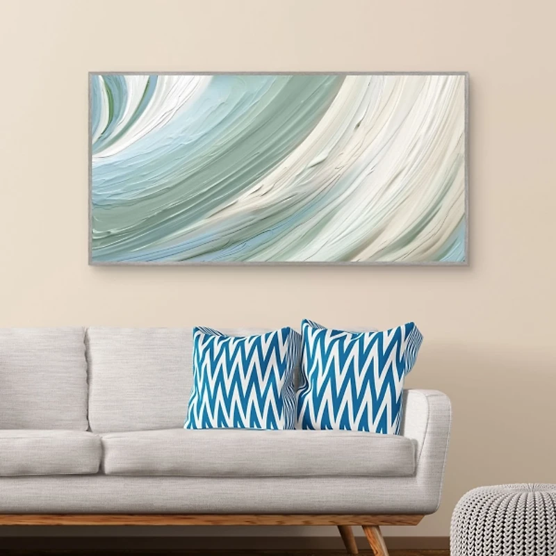 Blue and White Tides Framed Art Print