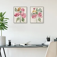 Pink Bouquets Framed Art Prints, Set of 2
