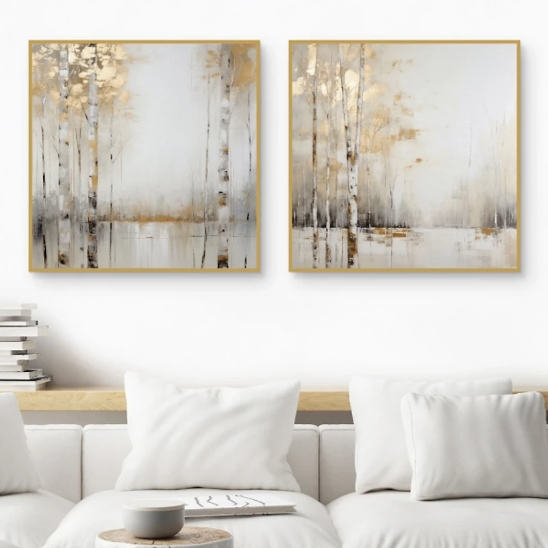 Touch of Gold Framed Art Prints, Set of 2