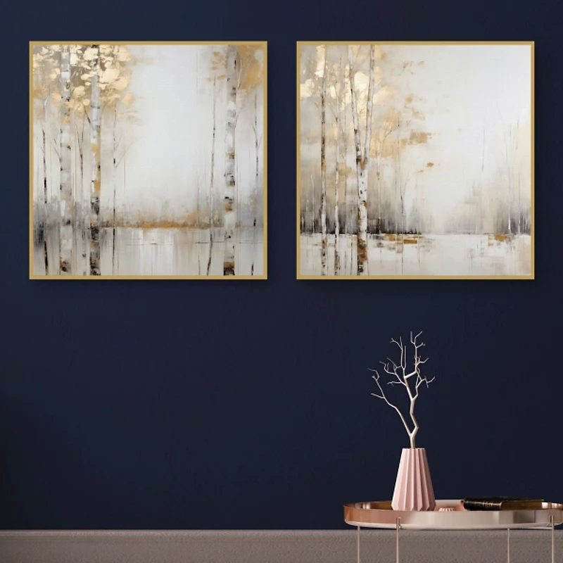 Touch of Gold Framed Art Prints, Set of 2