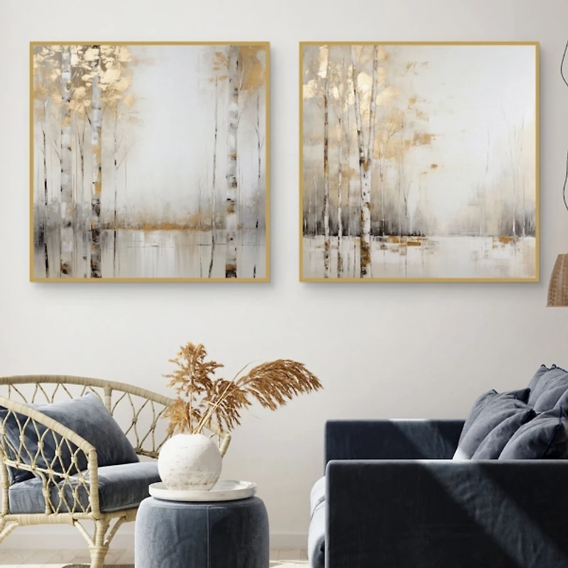 Touch of Gold Framed Art Prints, Set of 2
