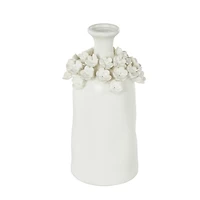 White Ceramic Floral Vase, 12 in.