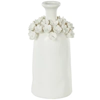 White Ceramic Floral Vase, 12 in.