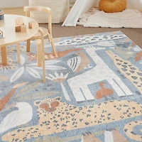 Safari Animals Kids Washable Area Rug, 5x7