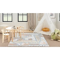 Safari Animals Kids Washable Area Rug, 5x7