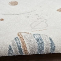 Ivory Rocketship Kids Washable Area Rug