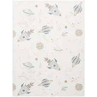 Ivory Rocketship Kids Washable Area Rug