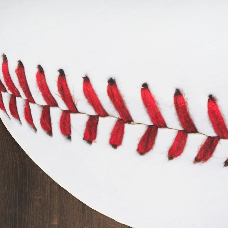 Round Baseball Kids Washable Area Rug