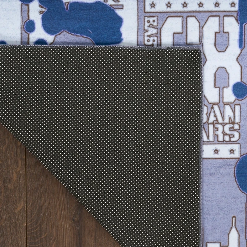 Blue Skater Kids Washable Area Rug