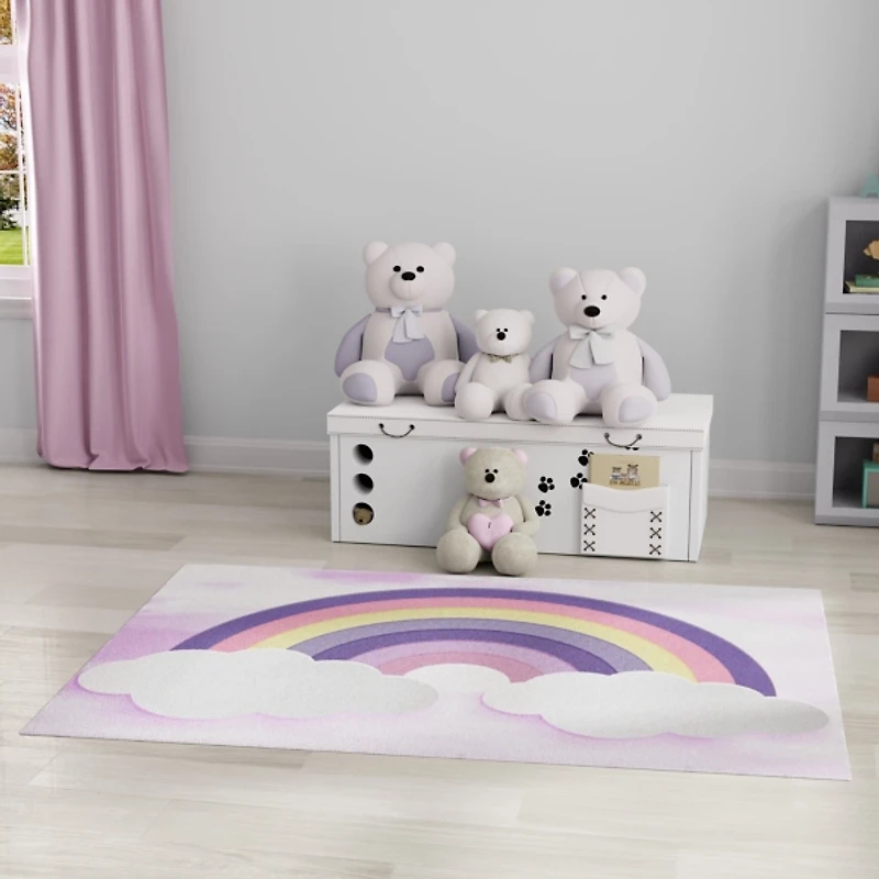 Imagination Rainbow Cloud Washable Area Rug