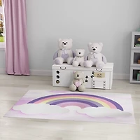 Imagination Rainbow Cloud Washable Area Rug