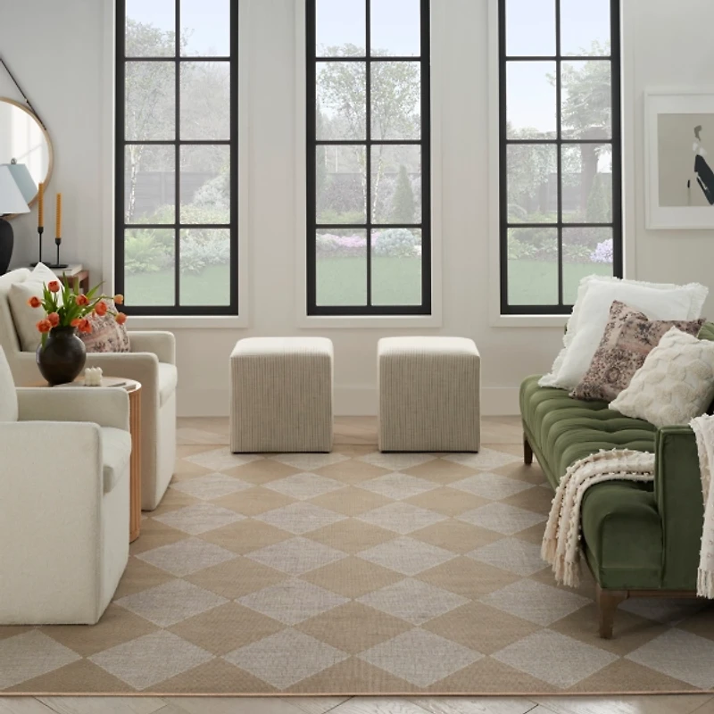 Jute Diamond Washable Area Rug