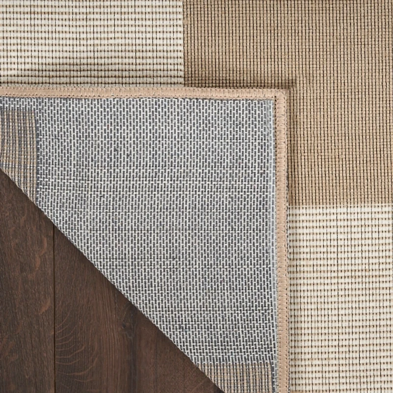 Jute Square Pattern Washable Area Rug