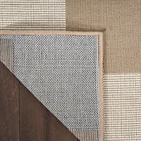 Jute Square Pattern Washable Area Rug