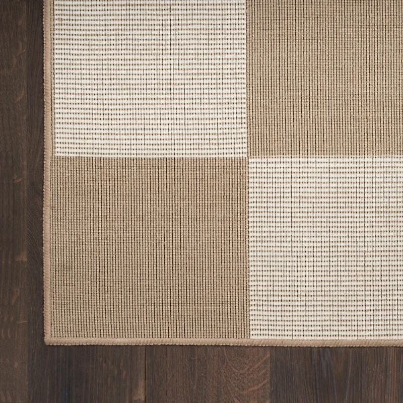 Jute Square Pattern Washable Area Rug