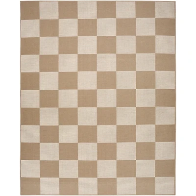 Jute Square Pattern Washable Area Rug