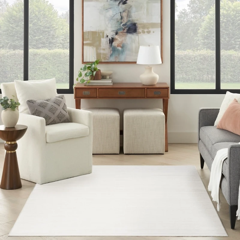 Solid Gray Washable Area Rug