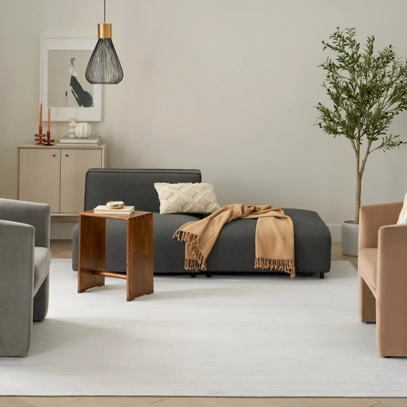 Solid Gray Washable Area Rug, 8x10