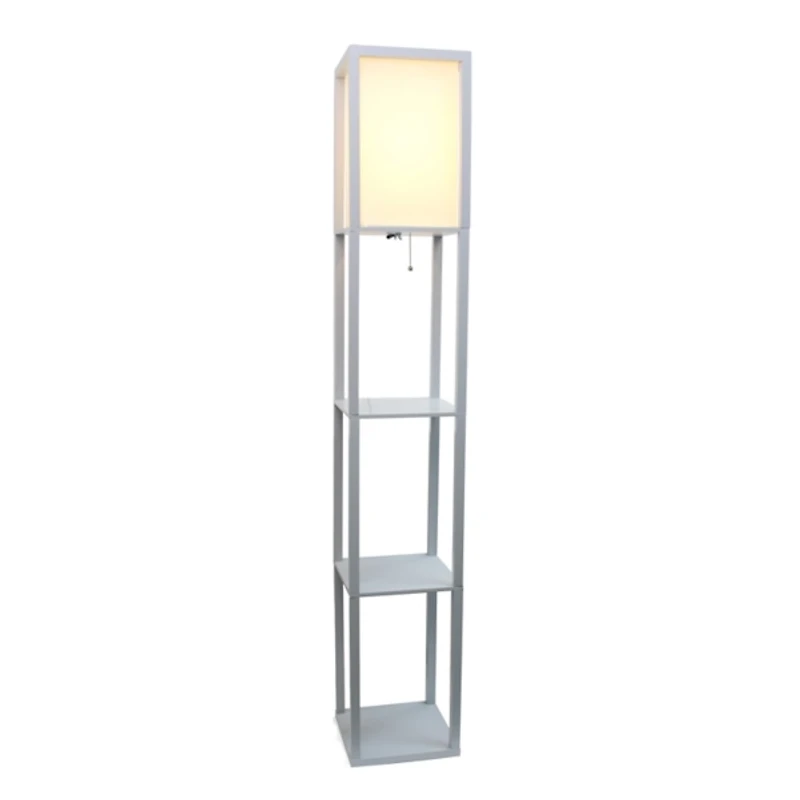Gray Creekwood 3-Tier Shelf Floor Lamp