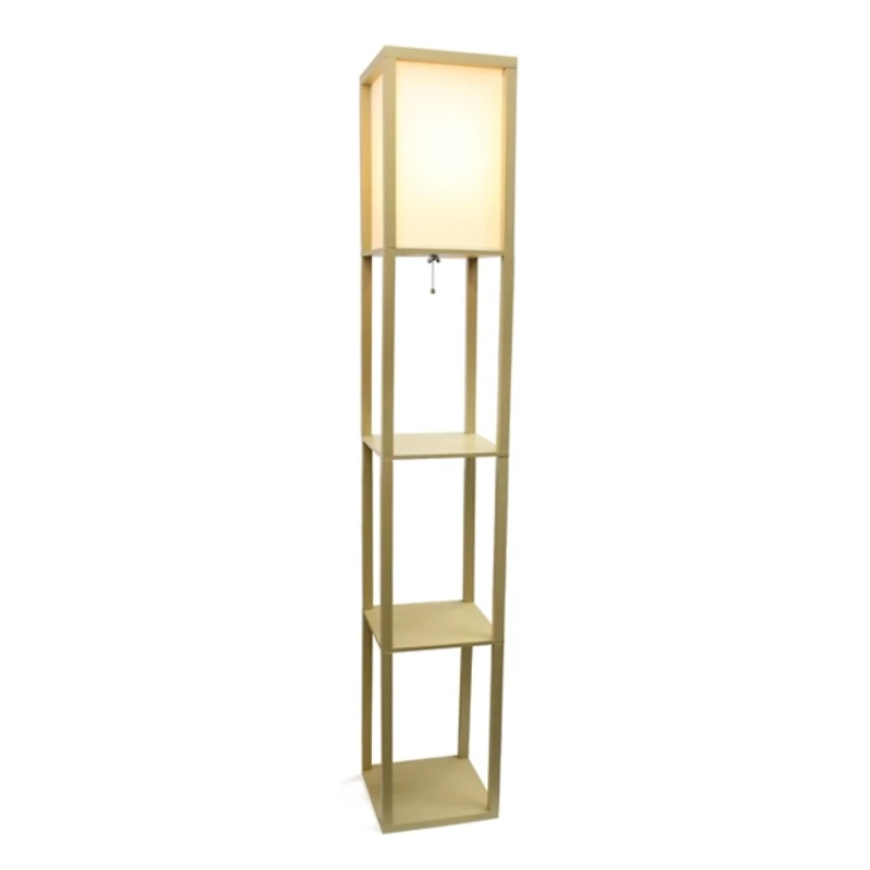 Tan Creekwood 3-Tier Shelf Floor Lamp