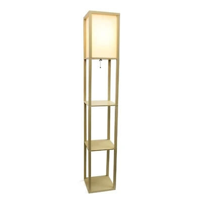 Tan Creekwood 3-Tier Shelf Floor Lamp