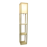 Tan Creekwood 3-Tier Shelf Floor Lamp
