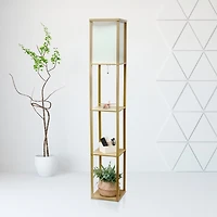 Tan Creekwood 3-Tier Shelf Floor Lamp