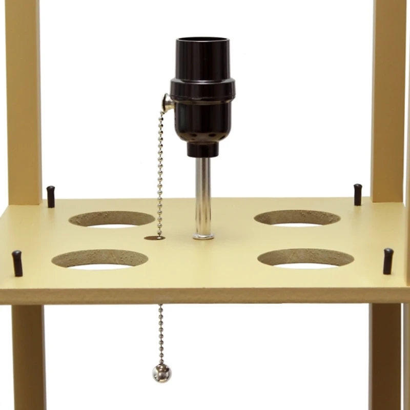 Tan Creekwood 3-Tier Shelf Floor Lamp