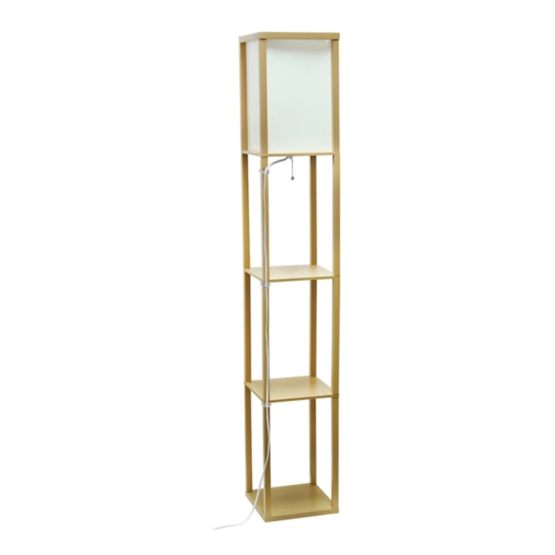 Tan Creekwood 3-Tier Shelf Floor Lamp