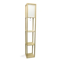 Tan Creekwood 3-Tier Shelf Floor Lamp