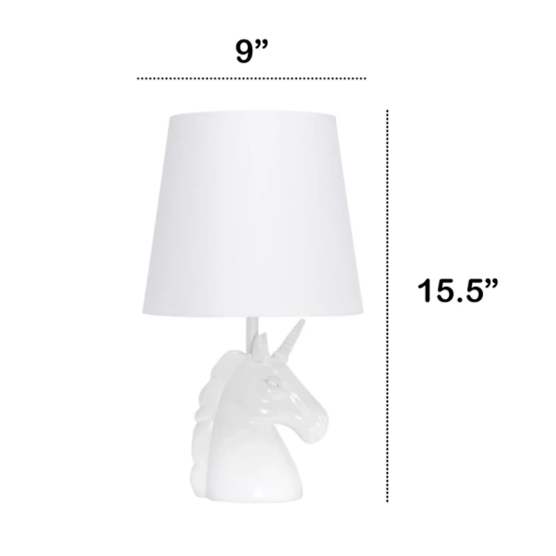 Iridescent Glitter Unicorn Kids Table Lamp