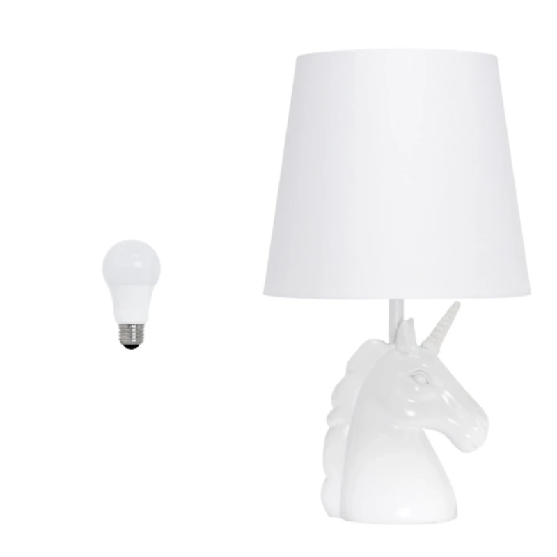 Iridescent Glitter Unicorn Kids Table Lamp